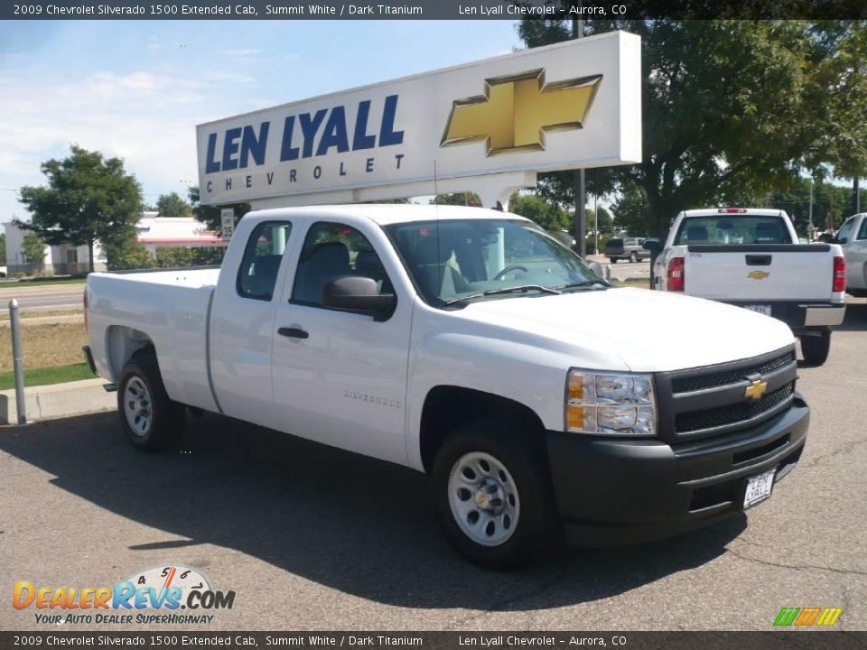 2009 Chevrolet Silverado 1500 Extended Cab Summit White / Dark Titanium Photo #1