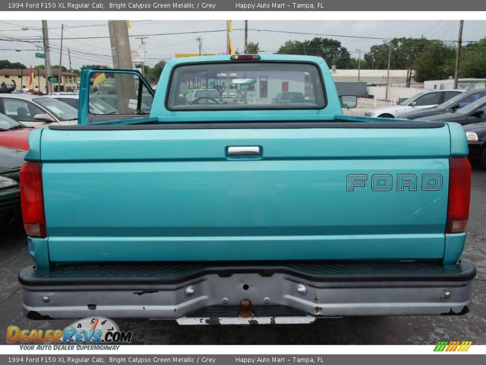 1994 Ford F150 XL Regular Cab Bright Calypso Green Metallic / Grey Photo #8