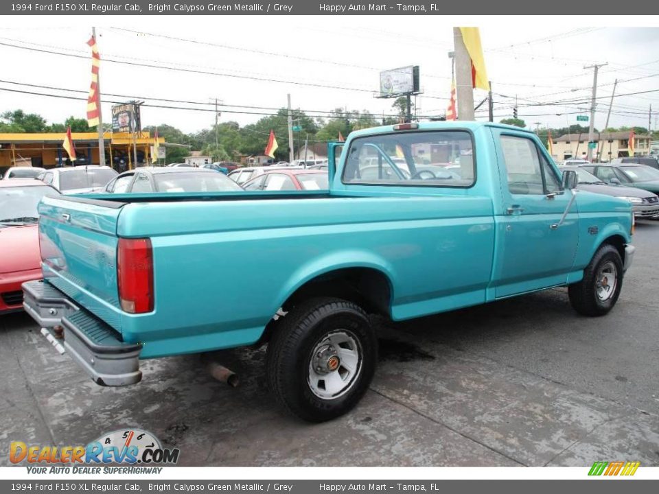 1994 Ford F150 XL Regular Cab Bright Calypso Green Metallic / Grey Photo #9