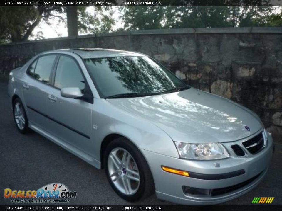 2007 Saab 9-3 2.0T Sport Sedan Silver Metallic / Black/Gray Photo #1