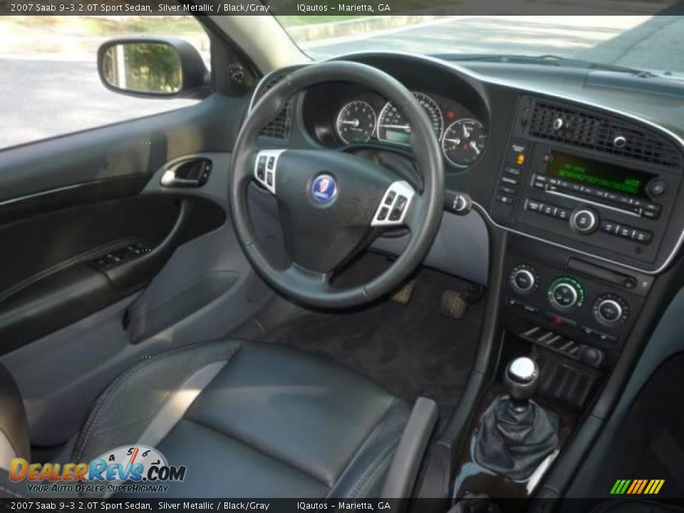 2007 Saab 9-3 2.0T Sport Sedan Silver Metallic / Black/Gray Photo #13