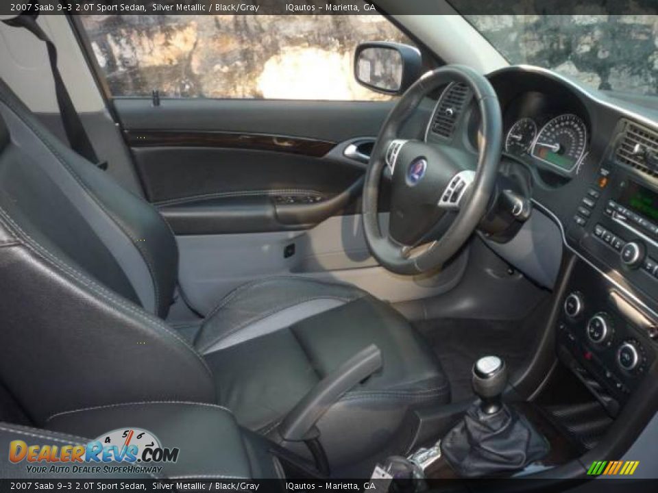 2007 Saab 9-3 2.0T Sport Sedan Silver Metallic / Black/Gray Photo #15