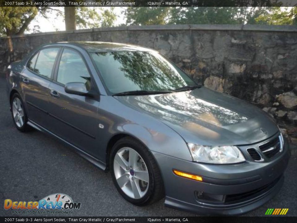 2007 Saab 9-3 Aero Sport Sedan Titan Gray Metallic / Gray/Parchment Photo #1