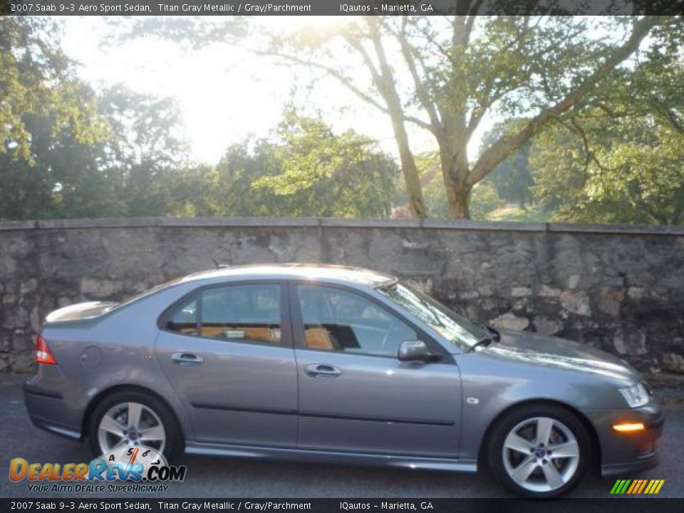 2007 Saab 9-3 Aero Sport Sedan Titan Gray Metallic / Gray/Parchment Photo #2