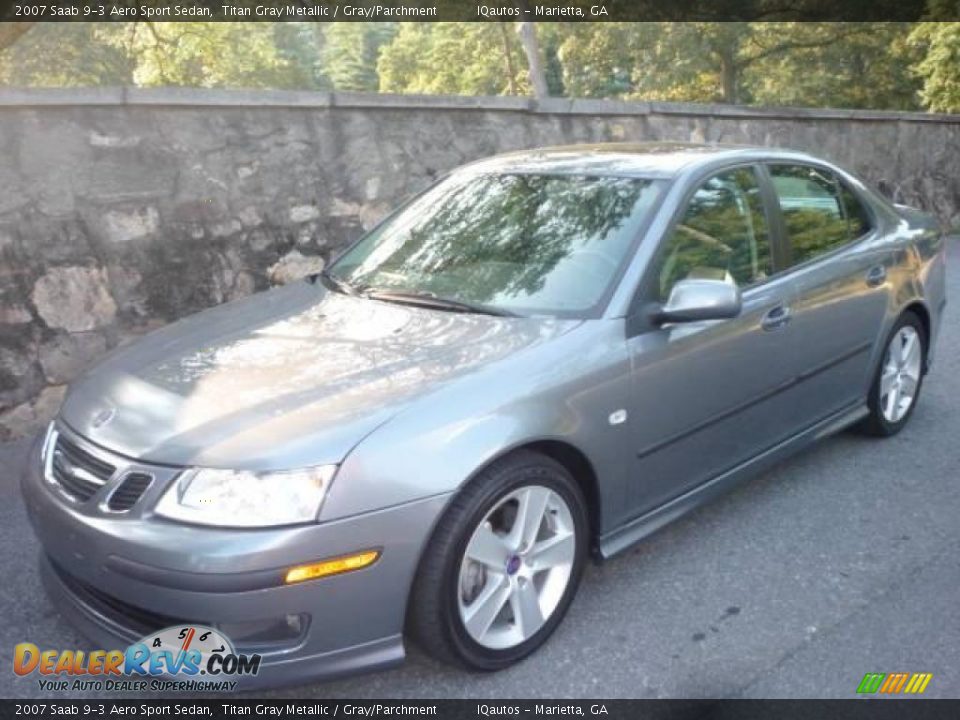 2007 Saab 9-3 Aero Sport Sedan Titan Gray Metallic / Gray/Parchment Photo #4