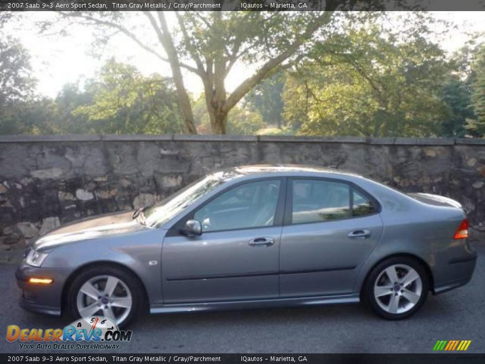 2007 Saab 9-3 Aero Sport Sedan Titan Gray Metallic / Gray/Parchment Photo #5