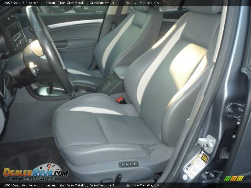 2007 Saab 9-3 Aero Sport Sedan Titan Gray Metallic / Gray/Parchment Photo #8
