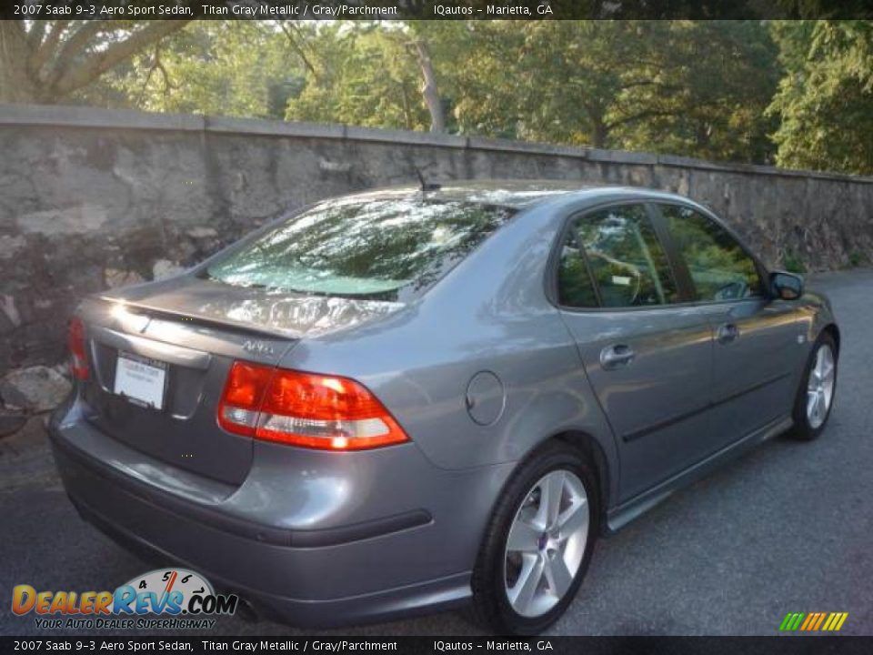 2007 Saab 9-3 Aero Sport Sedan Titan Gray Metallic / Gray/Parchment Photo #11