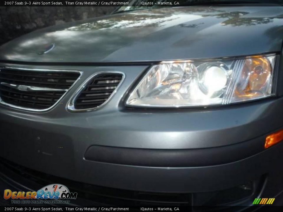 2007 Saab 9-3 Aero Sport Sedan Titan Gray Metallic / Gray/Parchment Photo #12