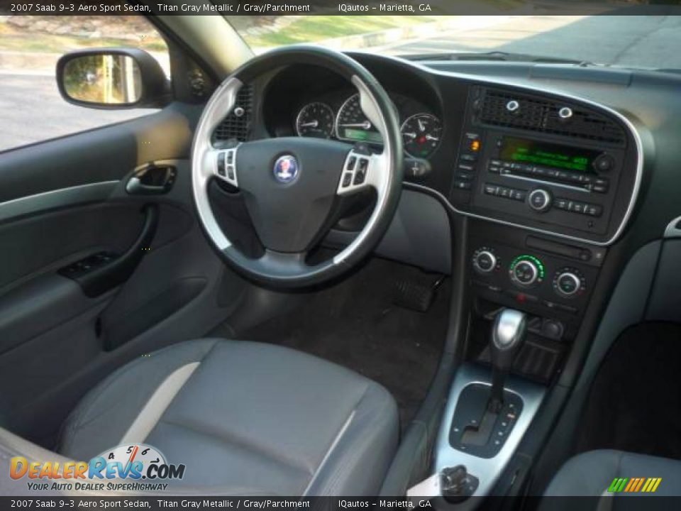 2007 Saab 9-3 Aero Sport Sedan Titan Gray Metallic / Gray/Parchment Photo #18