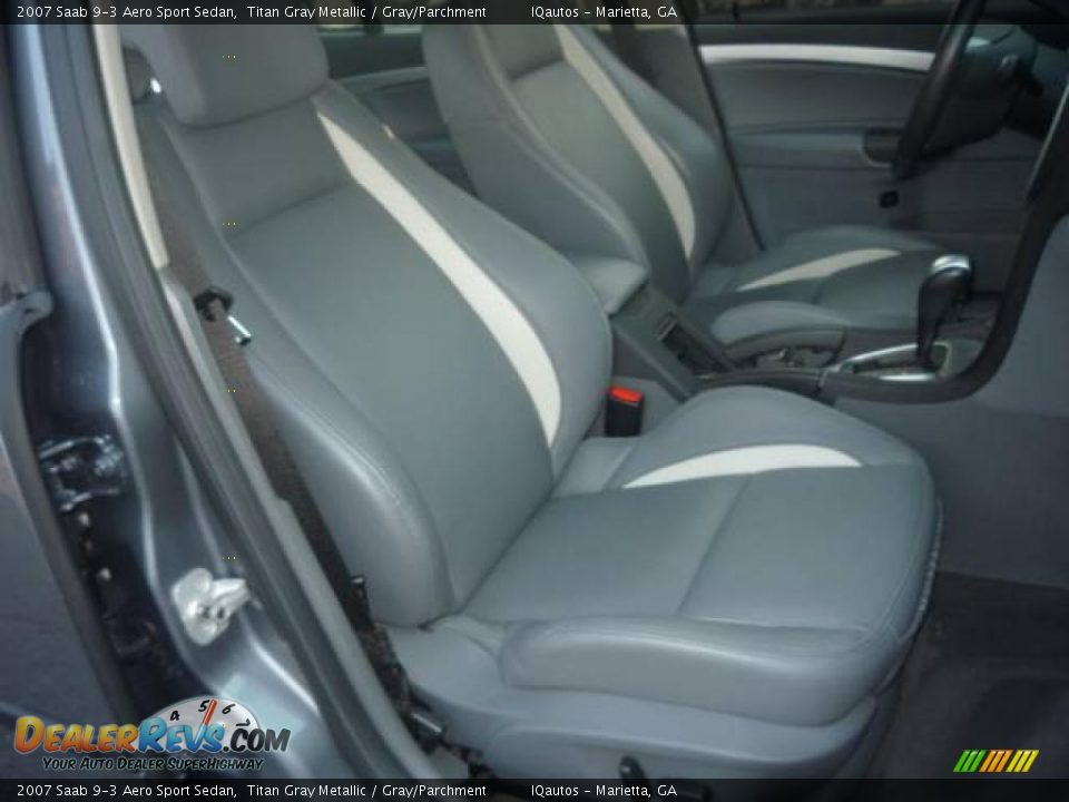 2007 Saab 9-3 Aero Sport Sedan Titan Gray Metallic / Gray/Parchment Photo #20
