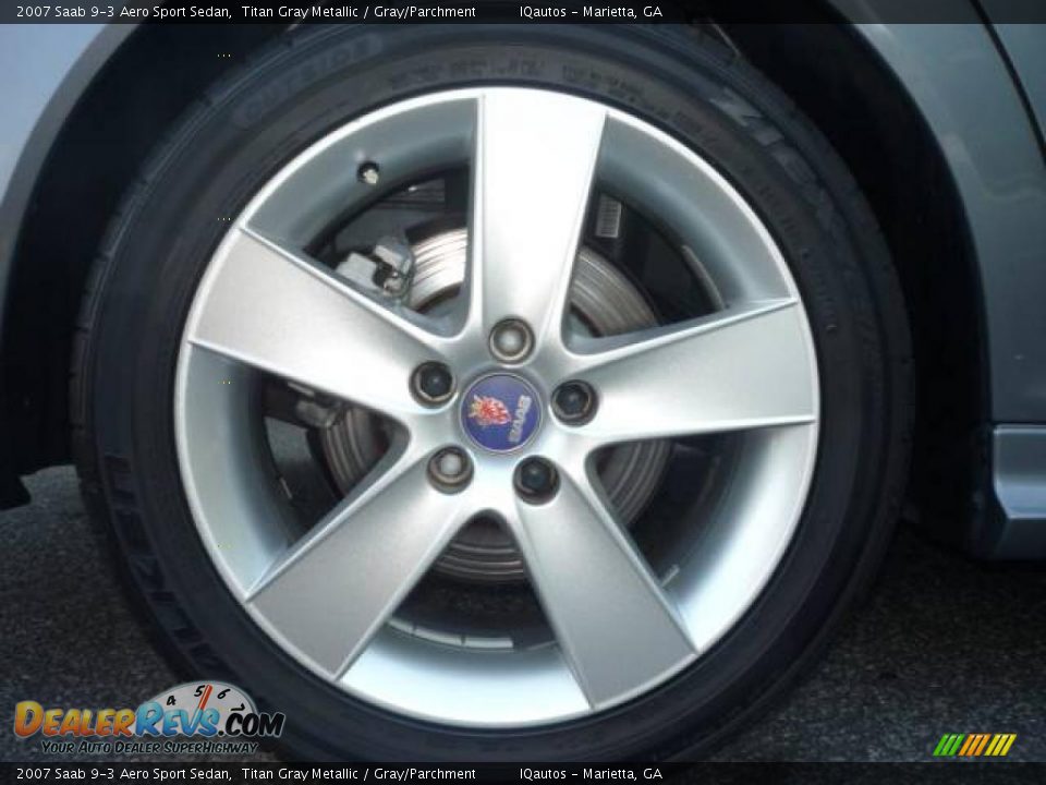 2007 Saab 9-3 Aero Sport Sedan Titan Gray Metallic / Gray/Parchment Photo #24