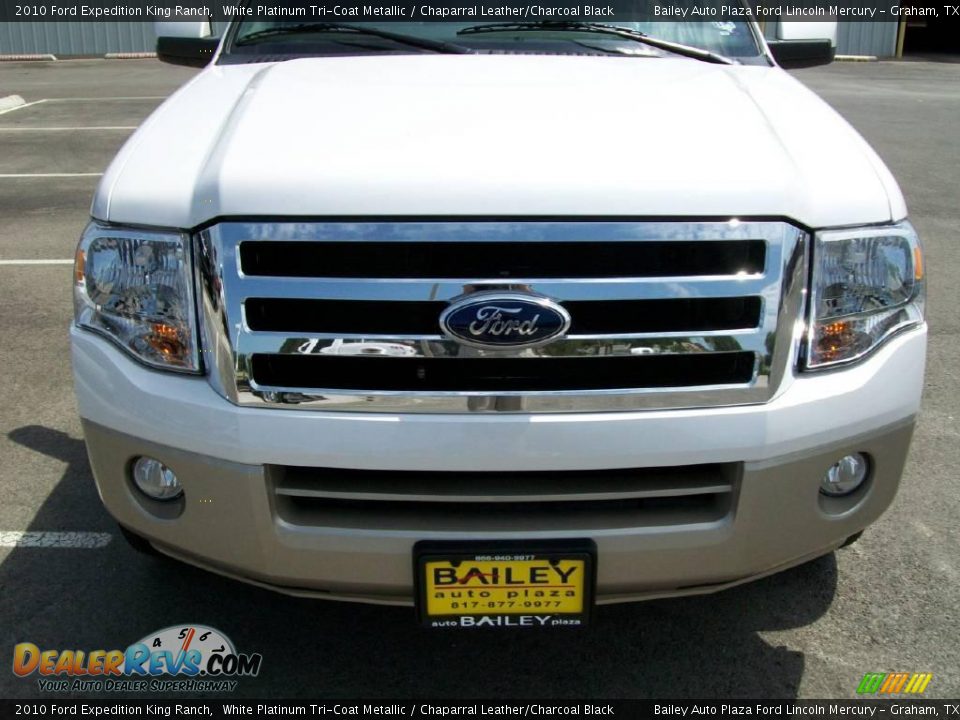 2010 Ford Expedition King Ranch White Platinum Tri-Coat Metallic / Chaparral Leather/Charcoal Black Photo #1