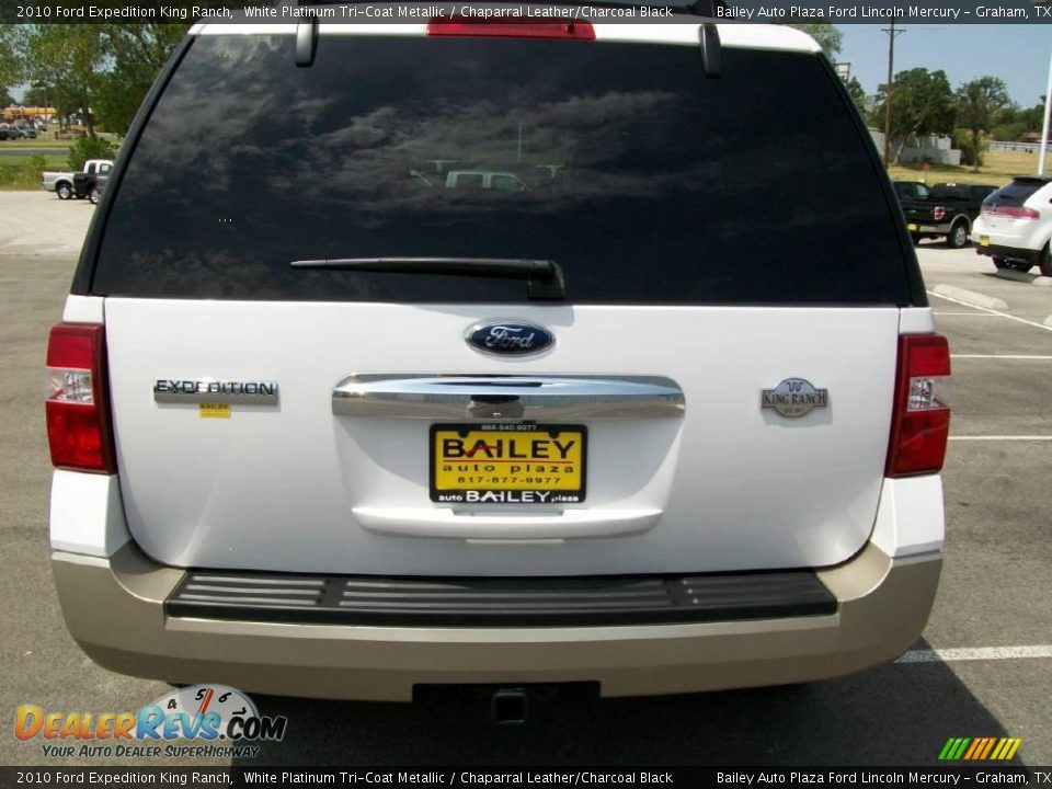 2010 Ford Expedition King Ranch White Platinum Tri-Coat Metallic / Chaparral Leather/Charcoal Black Photo #7