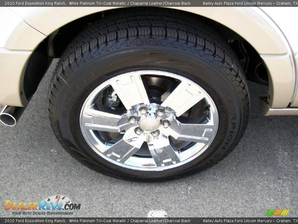 2010 Ford Expedition King Ranch White Platinum Tri-Coat Metallic / Chaparral Leather/Charcoal Black Photo #10