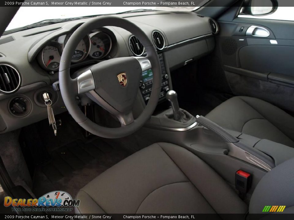 Stone Grey Interior - 2009 Porsche Cayman S Photo #10