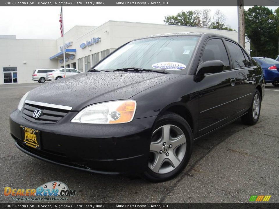 2002 Honda Civic EX Sedan Nighthawk Black Pearl / Black Photo #1