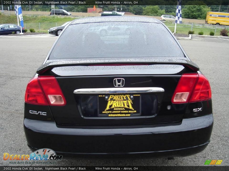 2002 Honda Civic EX Sedan Nighthawk Black Pearl / Black Photo #4