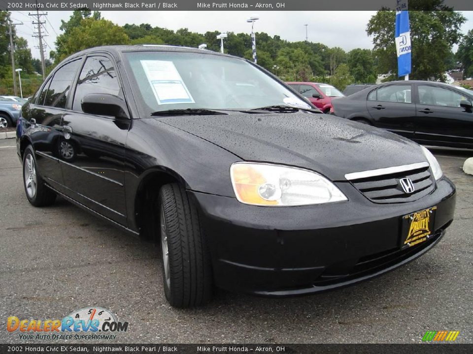 2002 Honda Civic EX Sedan Nighthawk Black Pearl / Black Photo 7
