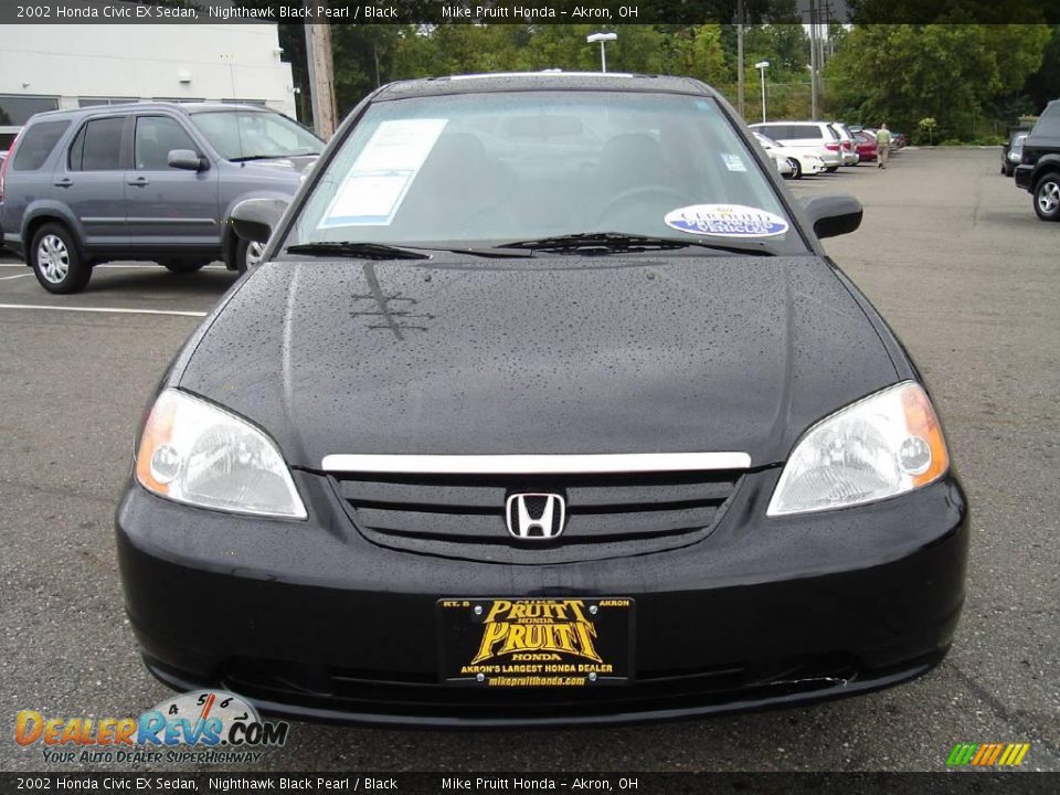 2002 Honda Civic EX Sedan Nighthawk Black Pearl / Black Photo #8
