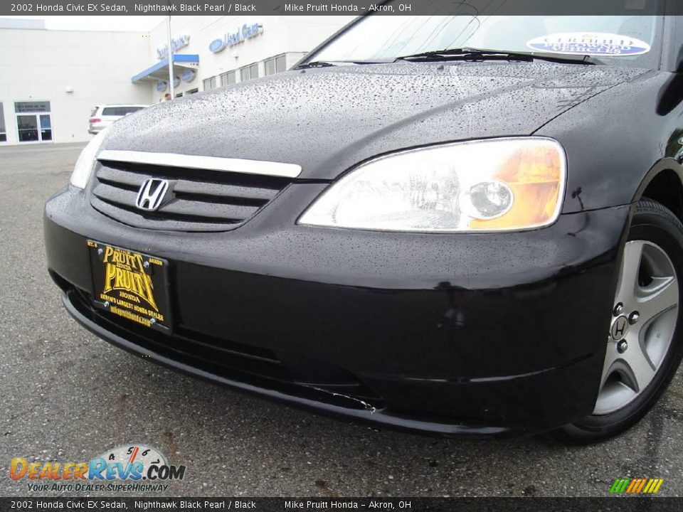 2002 Honda Civic EX Sedan Nighthawk Black Pearl / Black Photo #9