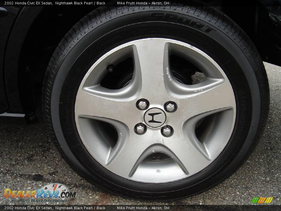 2002 Honda Civic EX Sedan Nighthawk Black Pearl / Black Photo #11