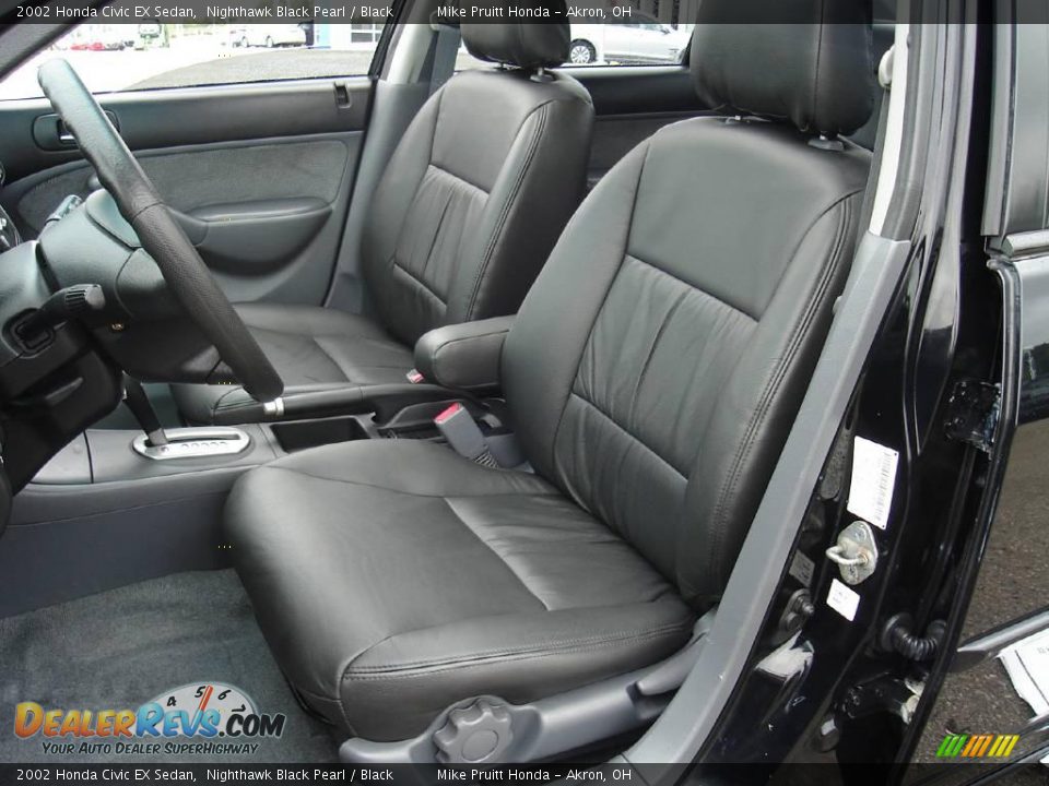 2002 Honda Civic EX Sedan Nighthawk Black Pearl / Black Photo #14