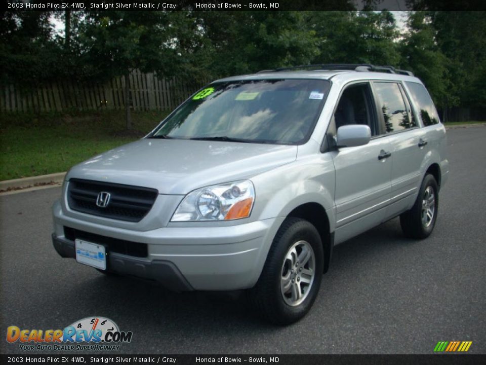 2003 Honda Pilot EX 4WD Starlight Silver Metallic / Gray Photo #7