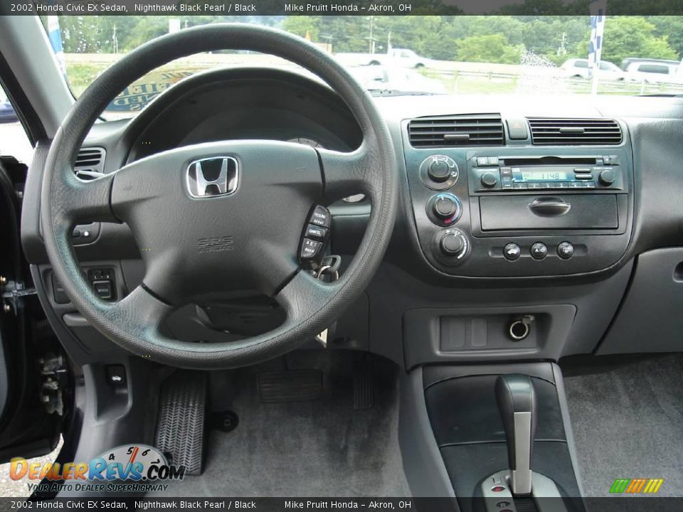 2002 Honda Civic EX Sedan Nighthawk Black Pearl / Black Photo #18