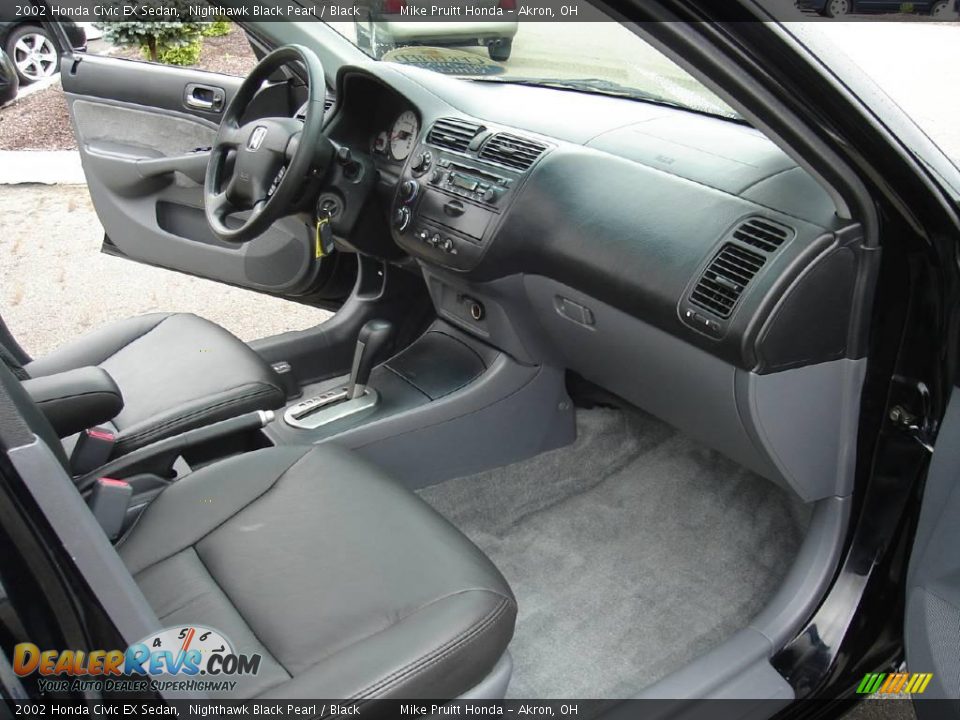 2002 Honda Civic EX Sedan Nighthawk Black Pearl / Black Photo #20