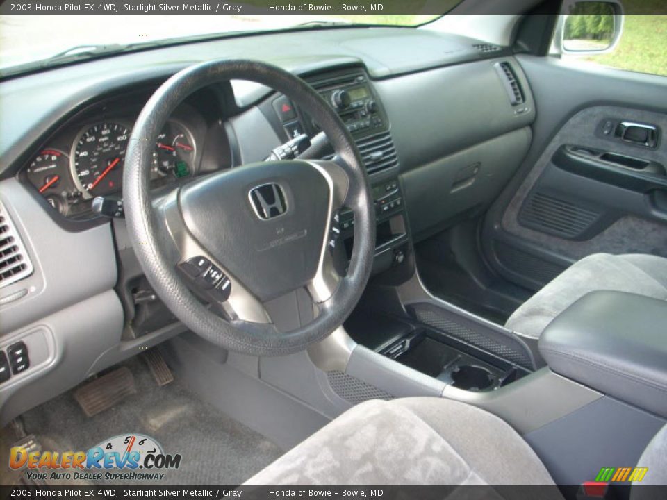 2003 Honda Pilot EX 4WD Starlight Silver Metallic / Gray Photo #11