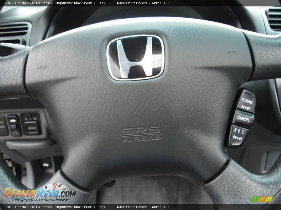 2002 Honda Civic EX Sedan Nighthawk Black Pearl / Black Photo #26