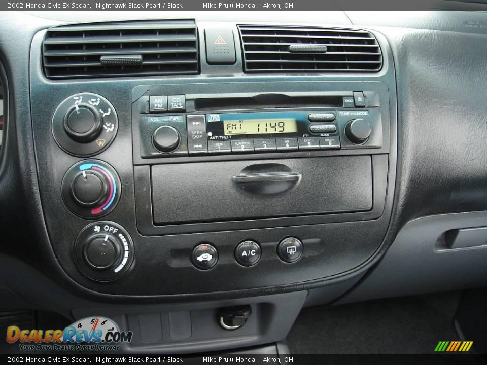 2002 Honda Civic EX Sedan Nighthawk Black Pearl / Black Photo #27