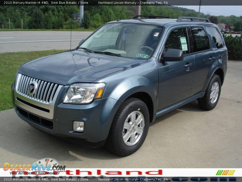 2010 Mercury Mariner I4 4WD Steel Blue Metallic / Stone Photo #14