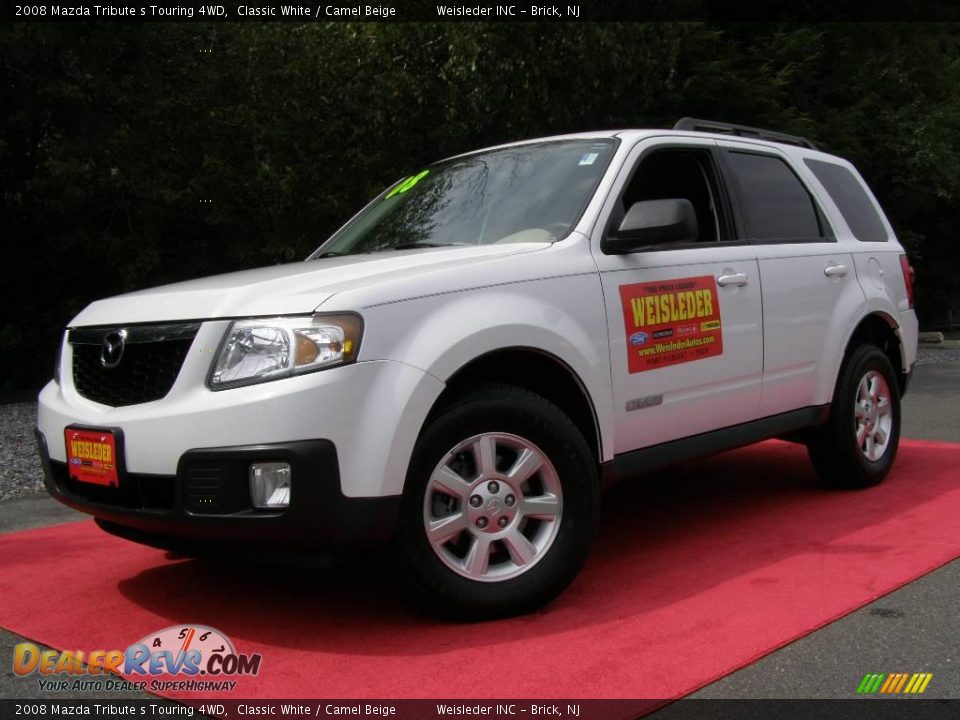 2008 Mazda Tribute s Touring 4WD Classic White / Camel Beige Photo #1