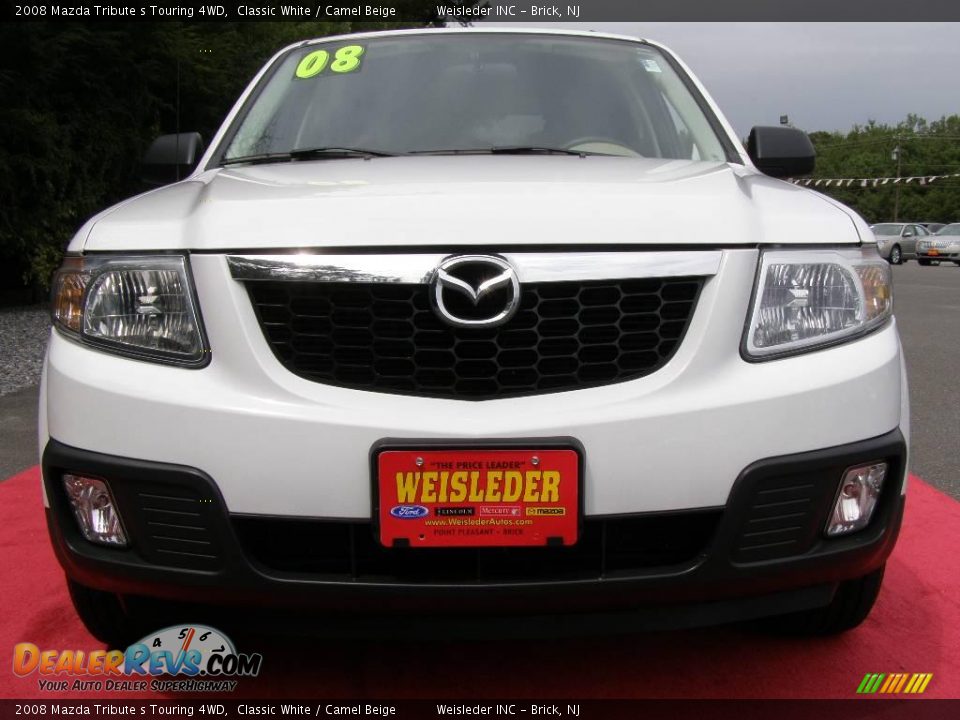 2008 Mazda Tribute s Touring 4WD Classic White / Camel Beige Photo #2