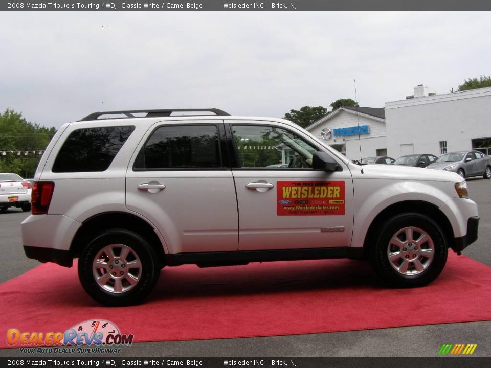 2008 Mazda Tribute s Touring 4WD Classic White / Camel Beige Photo #4