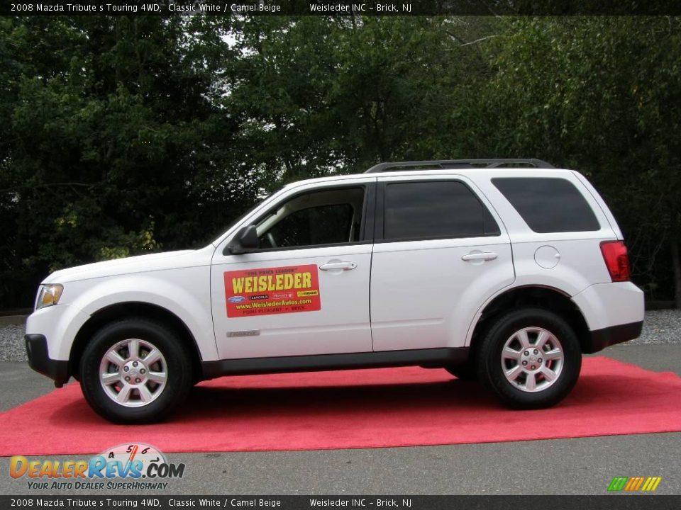 2008 Mazda Tribute s Touring 4WD Classic White / Camel Beige Photo #5