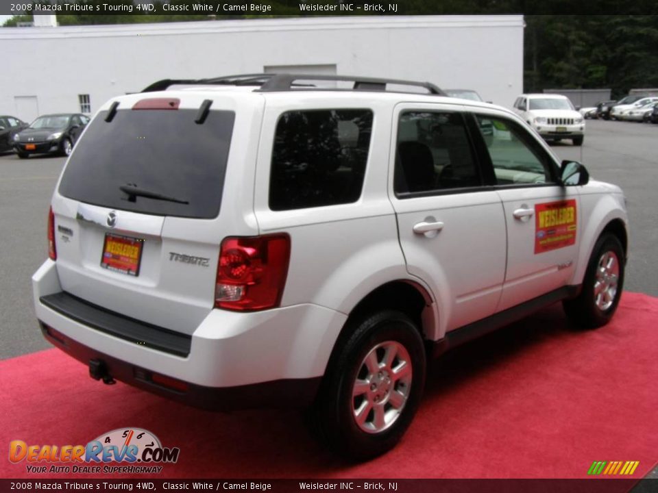2008 Mazda Tribute s Touring 4WD Classic White / Camel Beige Photo #7