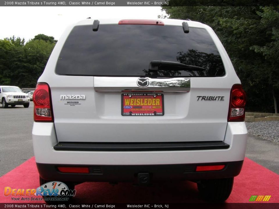 2008 Mazda Tribute s Touring 4WD Classic White / Camel Beige Photo #8