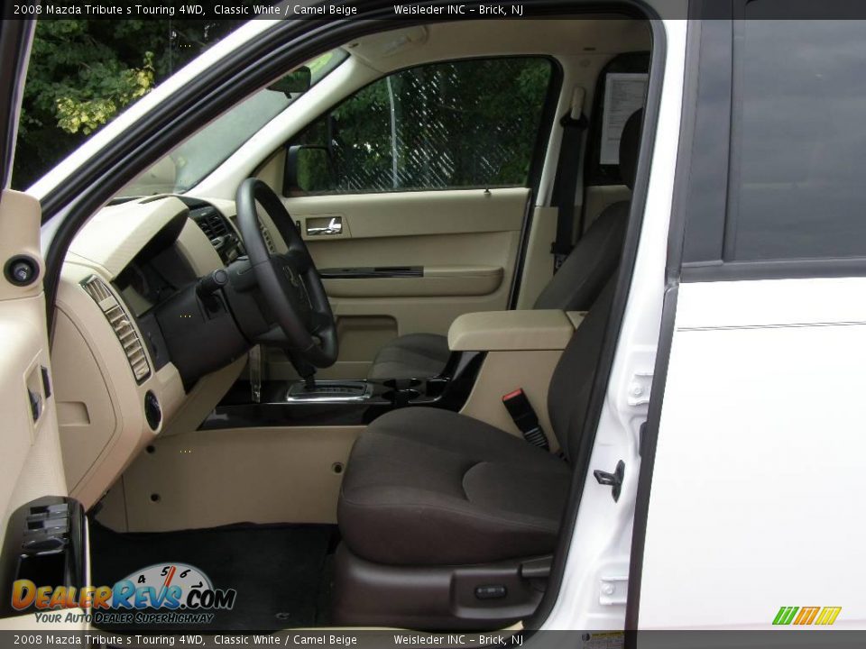2008 Mazda Tribute s Touring 4WD Classic White / Camel Beige Photo #14