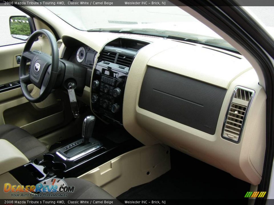 2008 Mazda Tribute s Touring 4WD Classic White / Camel Beige Photo #22