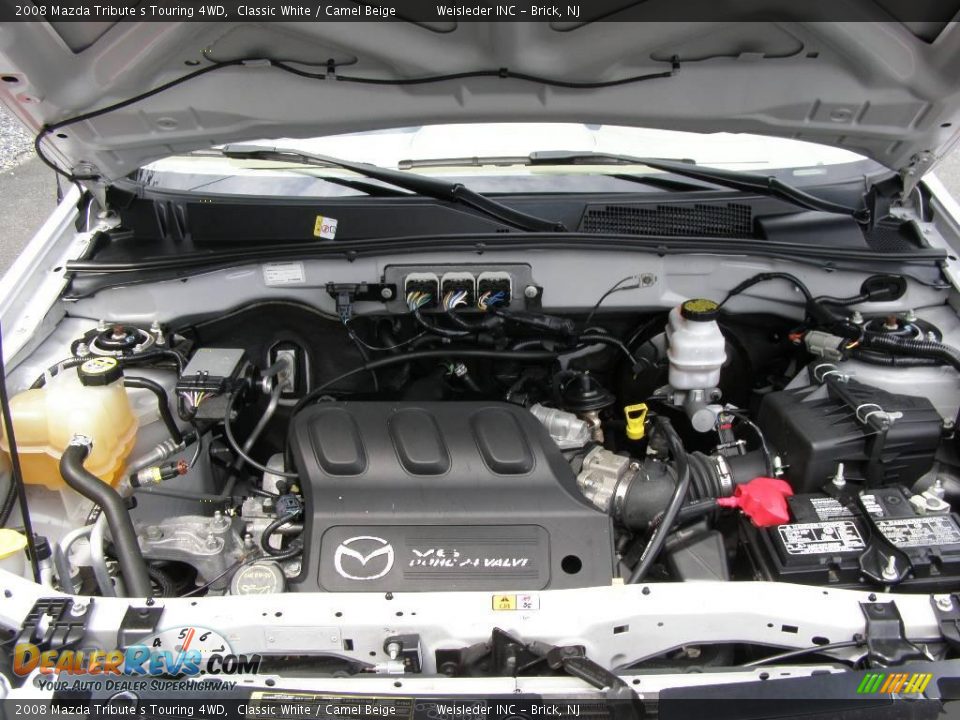 2008 Mazda Tribute s Touring 4WD Classic White / Camel Beige Photo #24