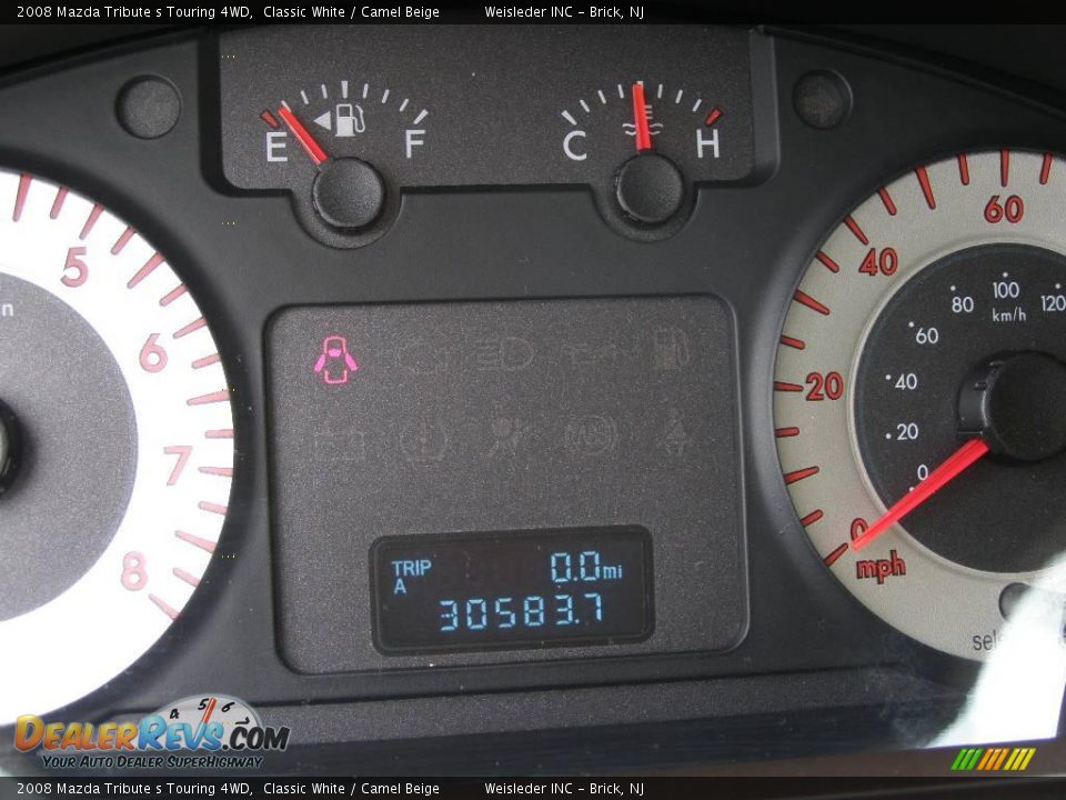 2008 Mazda Tribute s Touring 4WD Classic White / Camel Beige Photo #26