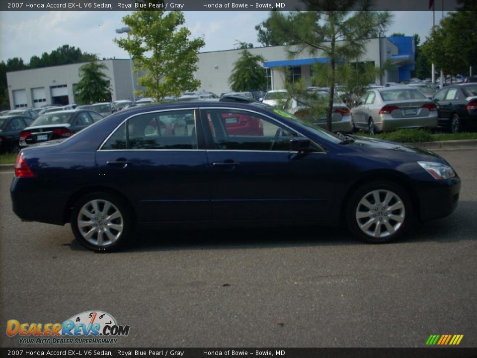 2007 Honda Accord EX-L V6 Sedan Royal Blue Pearl / Gray Photo #2