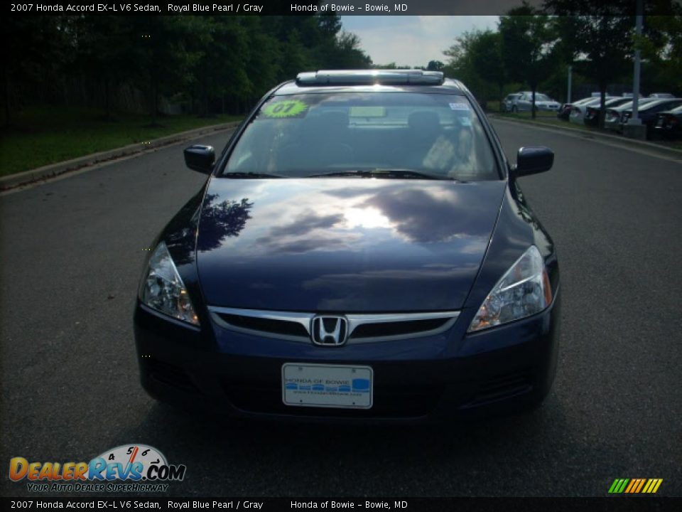 2007 Honda Accord EX-L V6 Sedan Royal Blue Pearl / Gray Photo #8