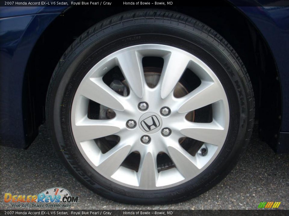 2007 Honda Accord EX-L V6 Sedan Royal Blue Pearl / Gray Photo #9