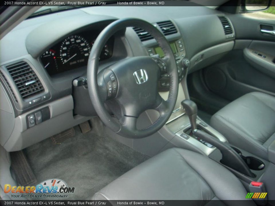 2007 Honda Accord EX-L V6 Sedan Royal Blue Pearl / Gray Photo #11