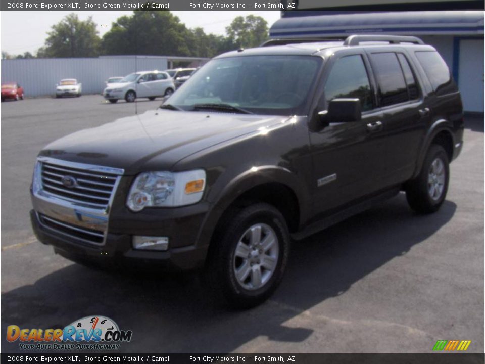 2008 Ford Explorer XLT Stone Green Metallic / Camel Photo #1