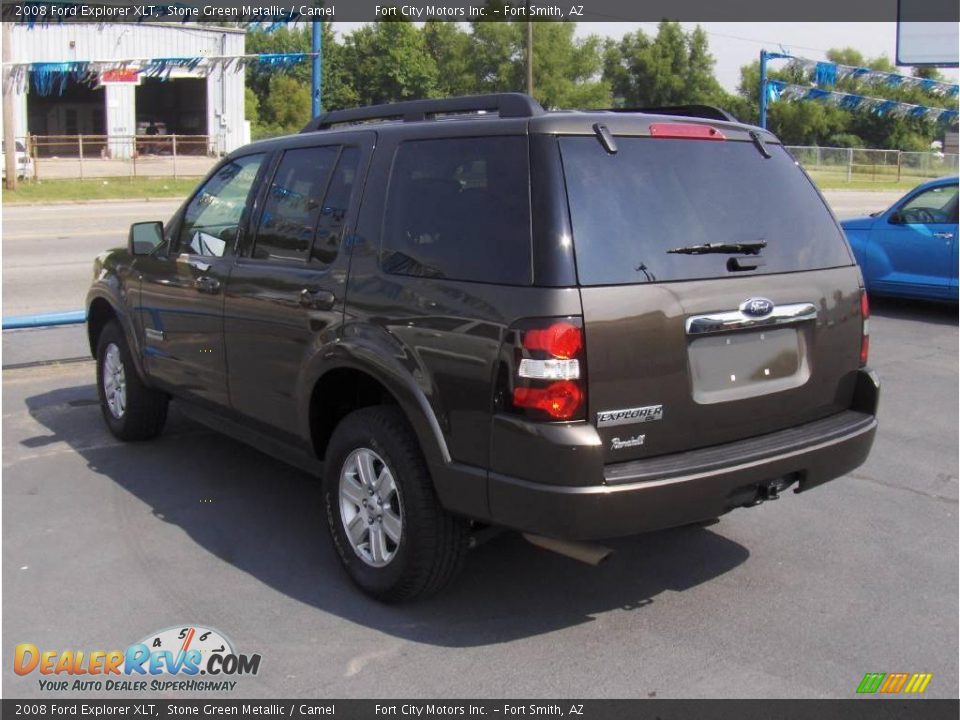 2008 Ford Explorer XLT Stone Green Metallic / Camel Photo #2